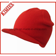 Winter Acrylic Fashion Knitted Billed Brim Hat